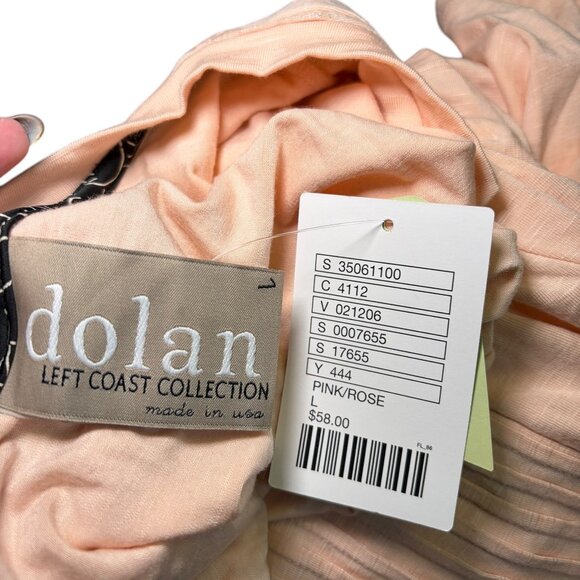 Dolan Left Coast Collection Pink Pleated V-Neck Top Size L - Picture 2 of 6